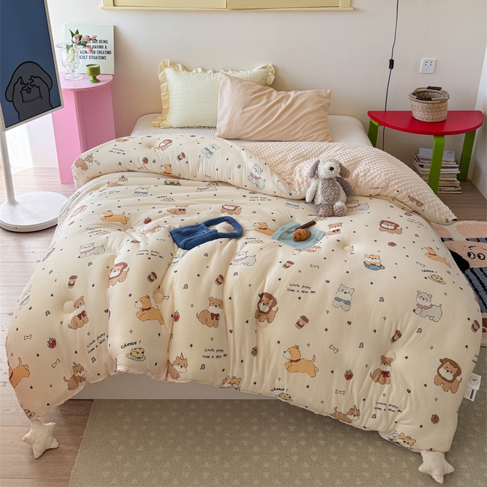 91家纺网 家纺一手货源 找家纺 暖生活 2026新款针织棉豆豆绒星星被 被子被芯-第三批咖啡汪