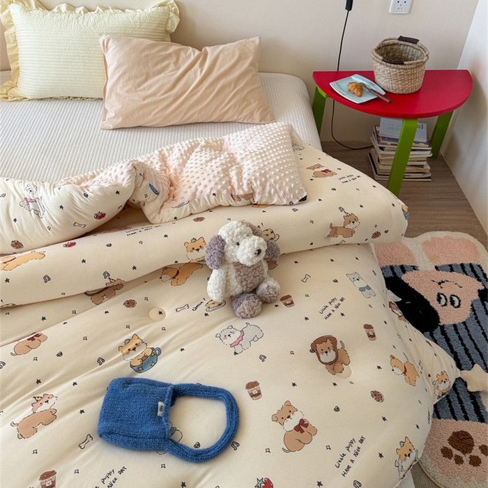 91家纺网 家纺一手货源 找家纺 暖生活 2026新款针织棉豆豆绒星星被 被子被芯-第三批咖啡汪