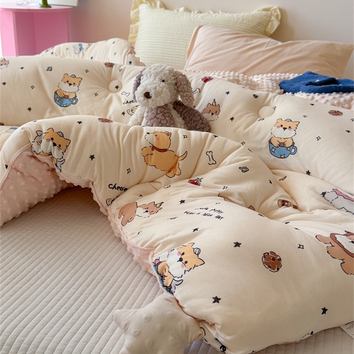 91家纺网 家纺一手货源 找家纺 暖生活 2026新款针织棉豆豆绒星星被 被子被芯-第三批咖啡汪