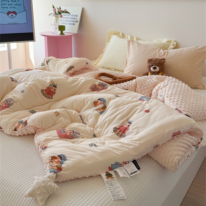 91家纺网 家纺一手货源 找家纺 暖生活 2026新款针织棉豆豆绒星星被 被子被芯-第三批星星人