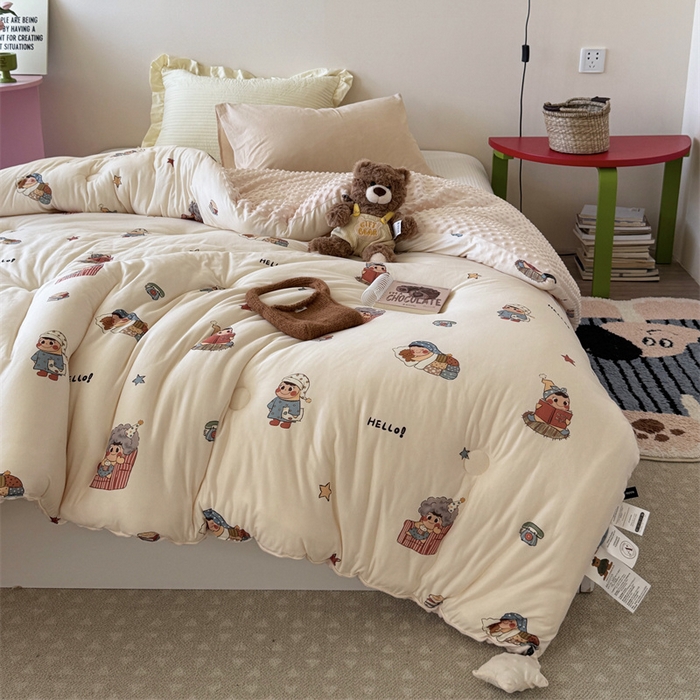 91家纺网 家纺一手货源 找家纺 暖生活 2026新款针织棉豆豆绒星星被 被子被芯-第三批星星人