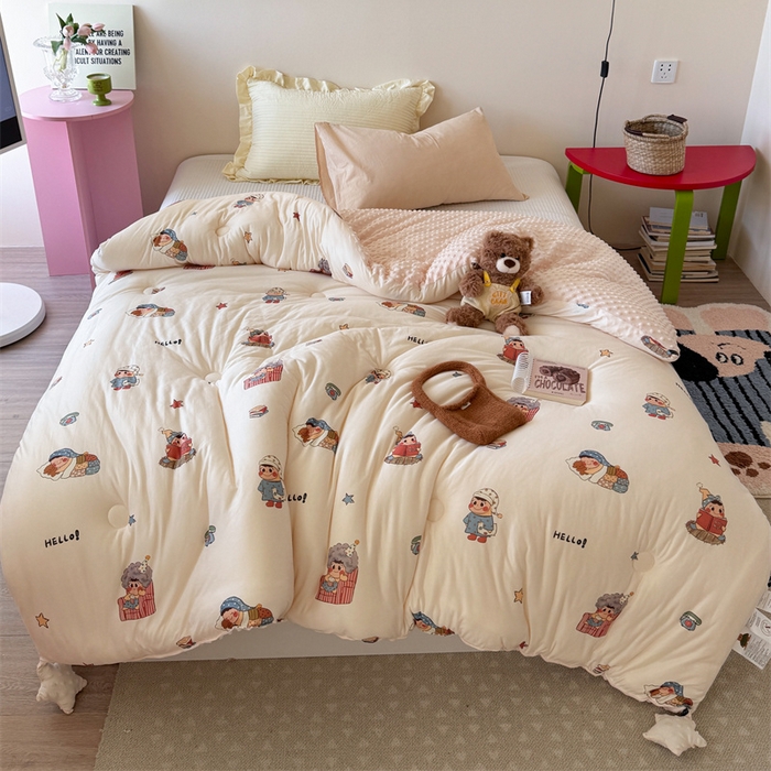 91家纺网 家纺一手货源 找家纺 暖生活 2026新款针织棉豆豆绒星星被 被子被芯-第三批星星人