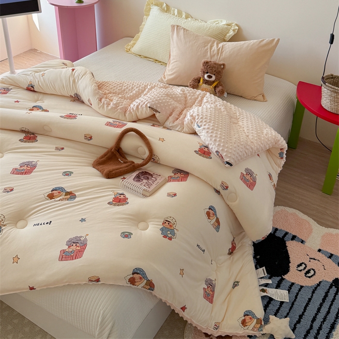 91家纺网 家纺一手货源 找家纺 暖生活 2026新款针织棉豆豆绒星星被 被子被芯-第三批星星人