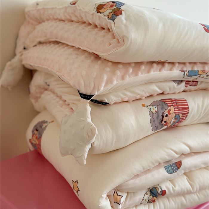 91家纺网 家纺一手货源 找家纺 暖生活 2026新款针织棉豆豆绒星星被 被子被芯-第三批星星人