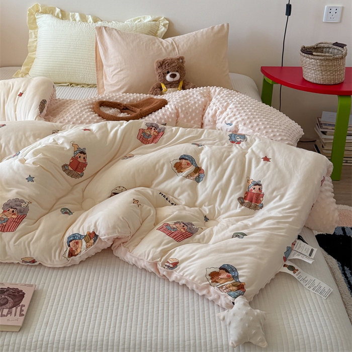 91家纺网 家纺一手货源 找家纺 暖生活 2026新款针织棉豆豆绒星星被 被子被芯-第三批星星人