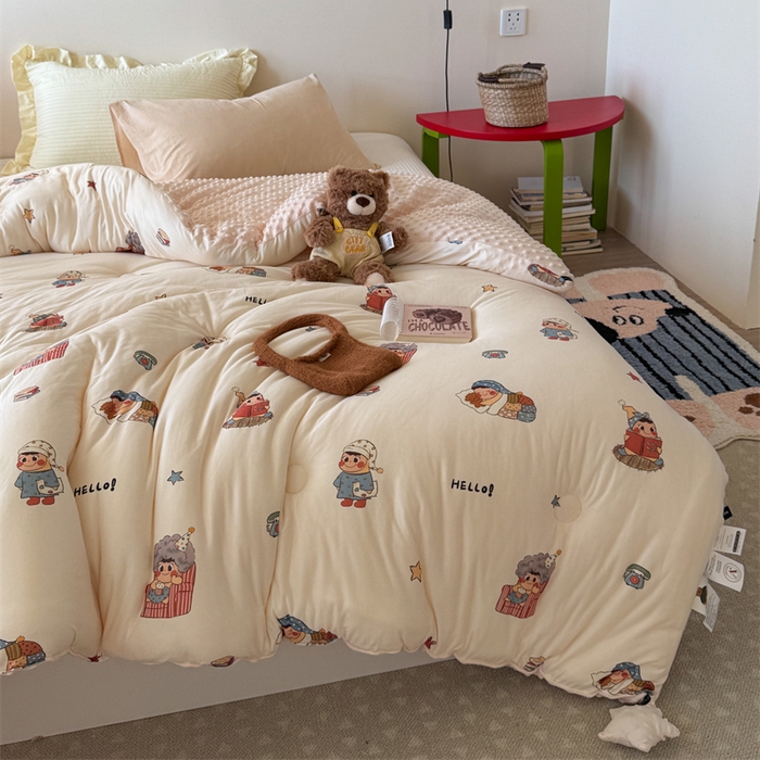 91家纺网 家纺一手货源 找家纺 暖生活 2026新款针织棉豆豆绒星星被 被子被芯-第三批星星人