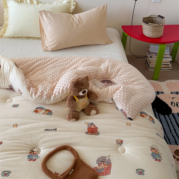 91家纺网 家纺一手货源 找家纺 暖生活 2026新款针织棉豆豆绒星星被 被子被芯-第三批星星人