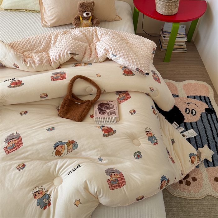 91家纺网 家纺一手货源 找家纺 暖生活 2026新款针织棉豆豆绒星星被 被子被芯-第三批星星人