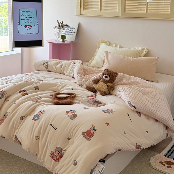 91家纺网 家纺一手货源 找家纺 暖生活 2026新款针织棉豆豆绒星星被 被子被芯-第三批星星人