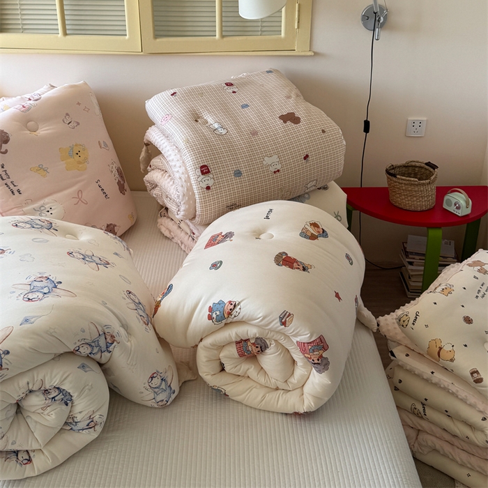 91家纺网 家纺一手货源 找家纺 暖生活 2026新款针织棉豆豆绒星星被 被子被芯-第三批