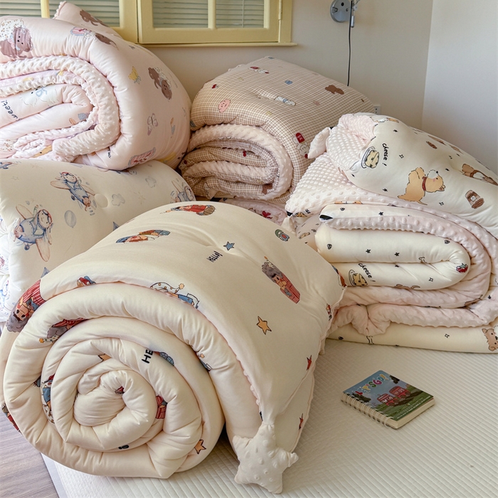 91家纺网 家纺一手货源 找家纺 暖生活 2026新款针织棉豆豆绒星星被 被子被芯-第三批