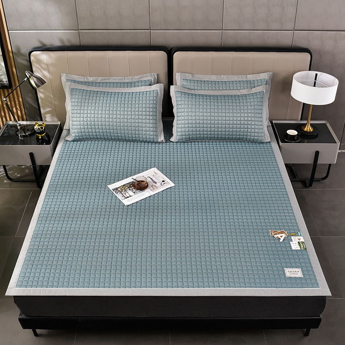 91家纺网 家纺一手货源 找家纺 小牛席业 2026新款经典款-小冰块加厚乳胶席凉席藤席冰藤席竹席空调席草席冰丝席豆豆席乳胶席三件套 经典款-小冰块乳胶席系列（加厚款）-宝石蓝