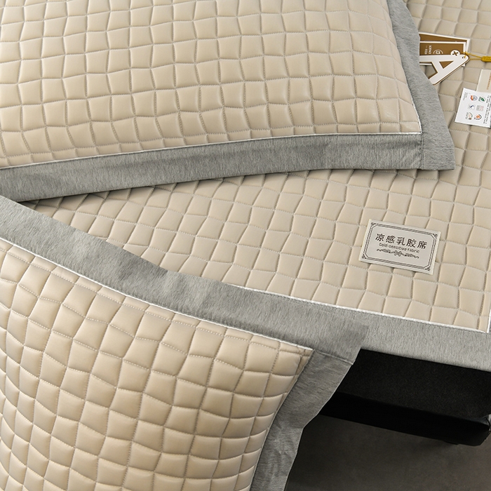 91家纺网 家纺一手货源 找家纺 小牛席业 2026新款经典款-小冰块加厚乳胶席凉席藤席冰藤席竹席空调席草席冰丝席豆豆席乳胶席三件套 经典款-小冰块乳胶席系列（加厚款）-烟灰