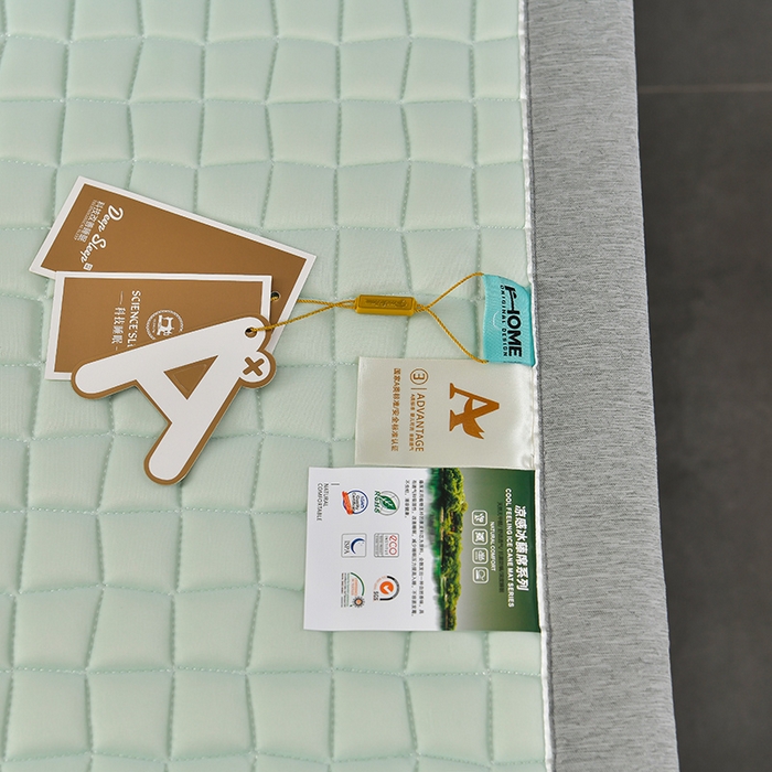 91家纺网 家纺一手货源 找家纺 小牛席业 2026新款经典款-小冰块加厚乳胶席凉席藤席冰藤席竹席空调席草席冰丝席豆豆席乳胶席三件套 经典款-小冰块乳胶席系列（加厚款）-水绿