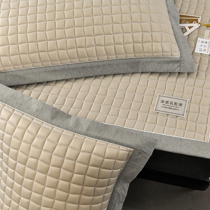 91家纺网 家纺一手货源 找家纺 小牛席业 2026新款经典款-小冰块加厚乳胶席凉席藤席冰藤席竹席空调席草席冰丝席豆豆席乳胶席三件套 经典款-小冰块乳胶席系列（加厚款）-烟灰