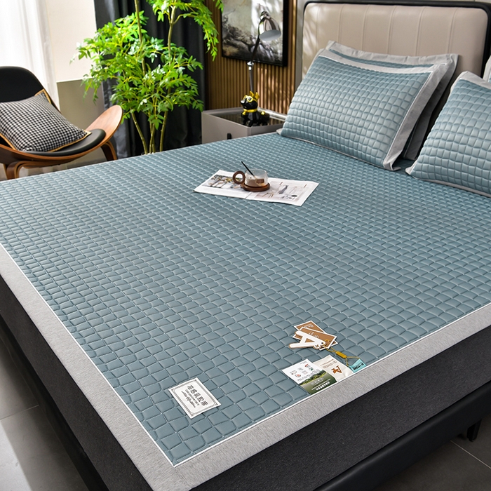 91家纺网 家纺一手货源 找家纺 小牛席业 2026新款经典款-小冰块加厚乳胶席凉席藤席冰藤席竹席空调席草席冰丝席豆豆席乳胶席三件套 经典款-小冰块乳胶席系列（加厚款）-宝石蓝