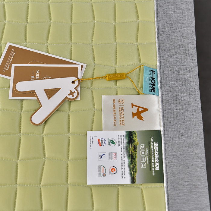 91家纺网 家纺一手货源 找家纺 小牛席业 2026新款经典款-小冰块加厚乳胶席凉席藤席冰藤席竹席空调席草席冰丝席豆豆席乳胶席三件套 经典款-小冰块乳胶席系列（加厚款）-松石绿