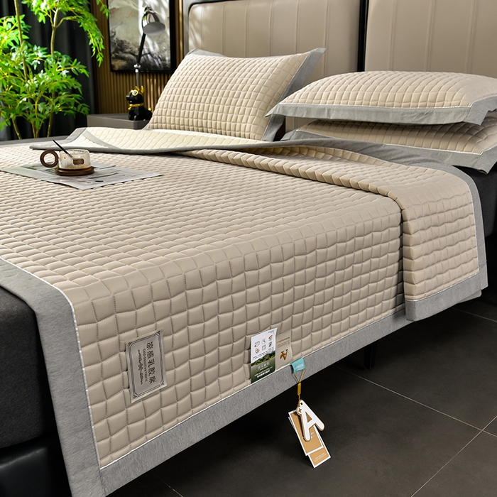 91家纺网 家纺一手货源 找家纺 小牛席业 2026新款经典款-小冰块加厚乳胶席凉席藤席冰藤席竹席空调席草席冰丝席豆豆席乳胶席三件套 经典款-小冰块乳胶席系列（加厚款）-烟灰