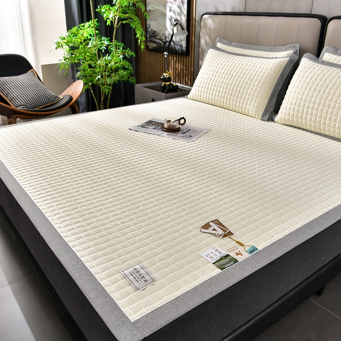 91家纺网 家纺一手货源 找家纺 小牛席业 2026新款经典款-小冰块加厚乳胶席凉席藤席冰藤席竹席空调席草席冰丝席豆豆席乳胶席三件套 经典款-小冰块乳胶席系列（加厚款）-象牙白