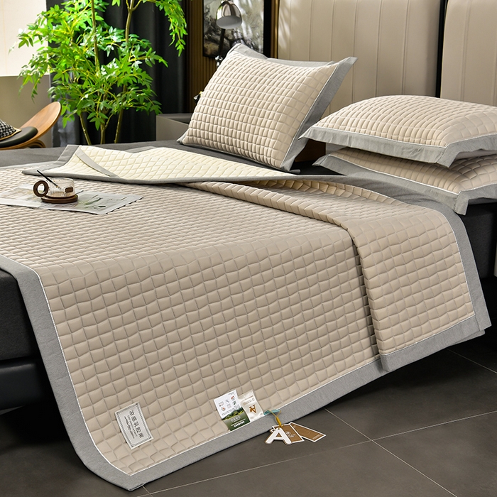 小牛席业 2026新款经典款-小冰块加厚乳胶席凉席藤席冰藤席竹席空调席草席冰丝席豆豆席乳胶席三件套 经典款-小冰块乳胶席系列（加厚款）-烟灰