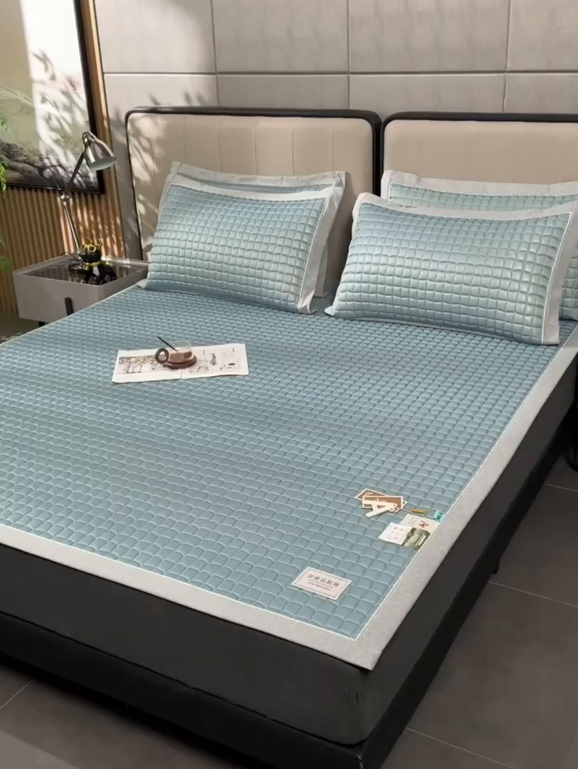 91家纺网 家纺一手货源 找家纺 （总）小牛席业 2026新款经典款-小冰块加厚乳胶席凉席藤席冰藤席竹席空调席草席冰丝席豆豆席乳胶席三件套