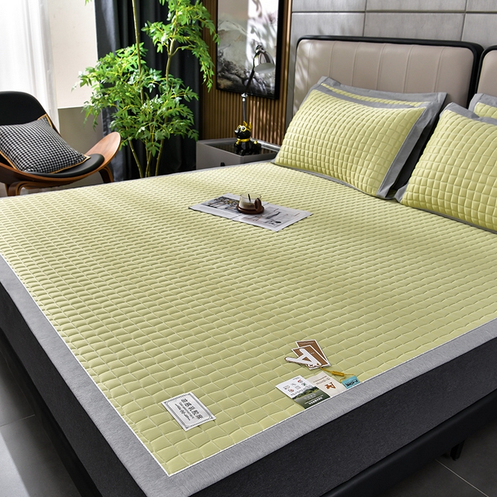 91家纺网 家纺一手货源 找家纺 小牛席业 2026新款经典款-小冰块加厚乳胶席凉席藤席冰藤席竹席空调席草席冰丝席豆豆席乳胶席三件套 经典款-小冰块乳胶席系列（加厚款）-松石绿