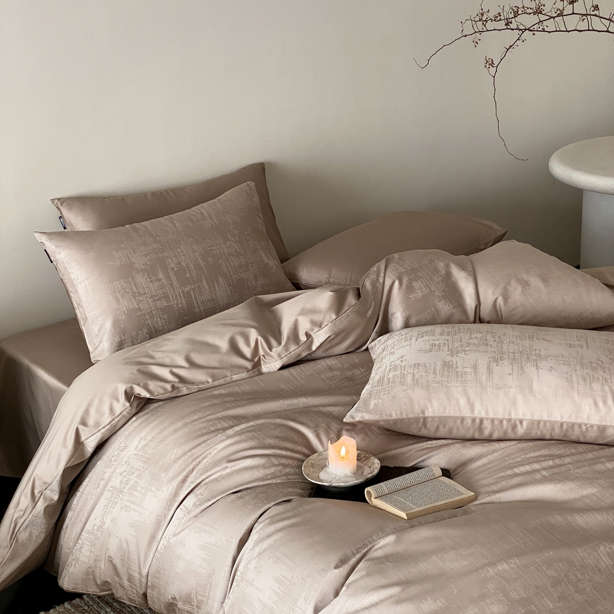 91家纺网 家纺一手货源 找家纺 （总）玉宇阁家居 2026新款50支双股全棉纯棉贡缎大提花四件套