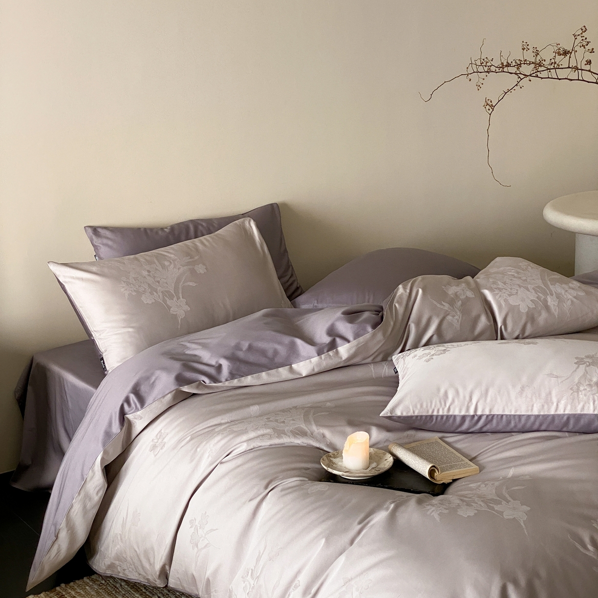 91家纺网 家纺一手货源 找家纺 （总）玉宇阁家居 2026新款50支双股全棉纯棉贡缎大提花四件套