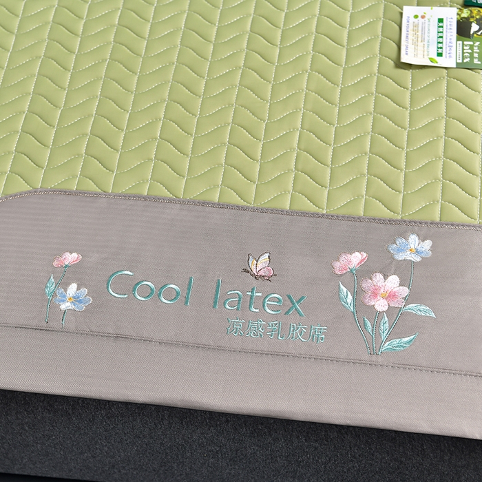 91家纺网 家纺一手货源 找家纺 小牛席业 2026新款凉感乳胶席系列-凉席藤席冰藤席竹席空调席草席冰丝席豆豆席乳胶席三件套 凉感乳胶席（果绿）