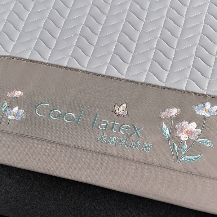 91家纺网 家纺一手货源 找家纺 小牛席业 2026新款凉感乳胶席系列-凉席藤席冰藤席竹席空调席草席冰丝席豆豆席乳胶席三件套 凉感乳胶席（浅灰）