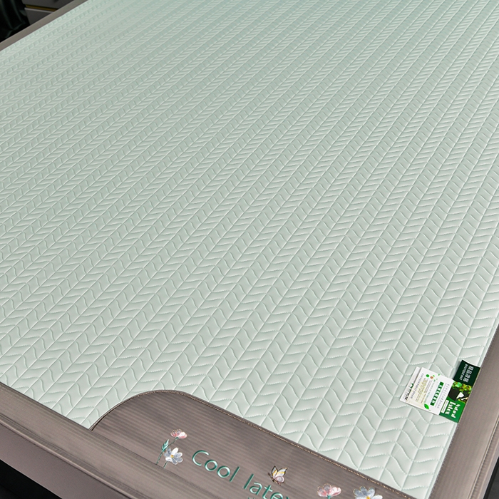 91家纺网 家纺一手货源 找家纺 小牛席业 2026新款凉感乳胶席系列（床笠款）凉席藤席冰藤席竹席空调席草席冰丝席豆豆席乳胶席三件套 凉感乳胶席-水绿（床笠款）