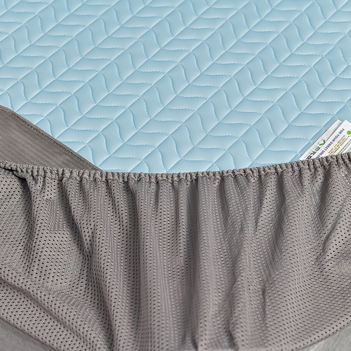 91家纺网 家纺一手货源 找家纺 小牛席业 2026新款凉感乳胶席系列（床笠款）凉席藤席冰藤席竹席空调席草席冰丝席豆豆席乳胶席三件套 凉感乳胶席-天蓝（床笠款）