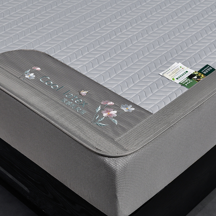 91家纺网 家纺一手货源 找家纺 小牛席业 2026新款凉感乳胶席系列（床笠款）凉席藤席冰藤席竹席空调席草席冰丝席豆豆席乳胶席三件套 凉感乳胶席-浅灰（床笠款）