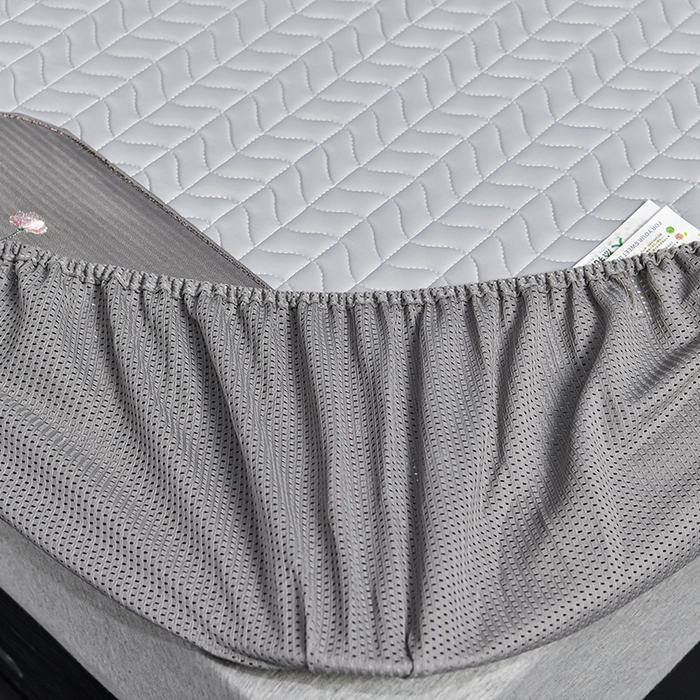 91家纺网 家纺一手货源 找家纺 小牛席业 2026新款凉感乳胶席系列（床笠款）凉席藤席冰藤席竹席空调席草席冰丝席豆豆席乳胶席三件套 凉感乳胶席-浅灰（床笠款）