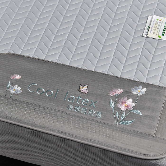 91家纺网 家纺一手货源 找家纺 小牛席业 2026新款凉感乳胶席系列（床笠款）凉席藤席冰藤席竹席空调席草席冰丝席豆豆席乳胶席三件套 凉感乳胶席-浅灰（床笠款）