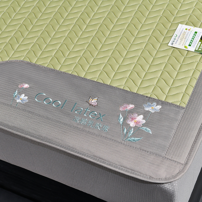 91家纺网 家纺一手货源 找家纺 小牛席业 2026新款凉感乳胶席系列（床笠款）凉席藤席冰藤席竹席空调席草席冰丝席豆豆席乳胶席三件套 凉感乳胶席-果绿（床笠款）