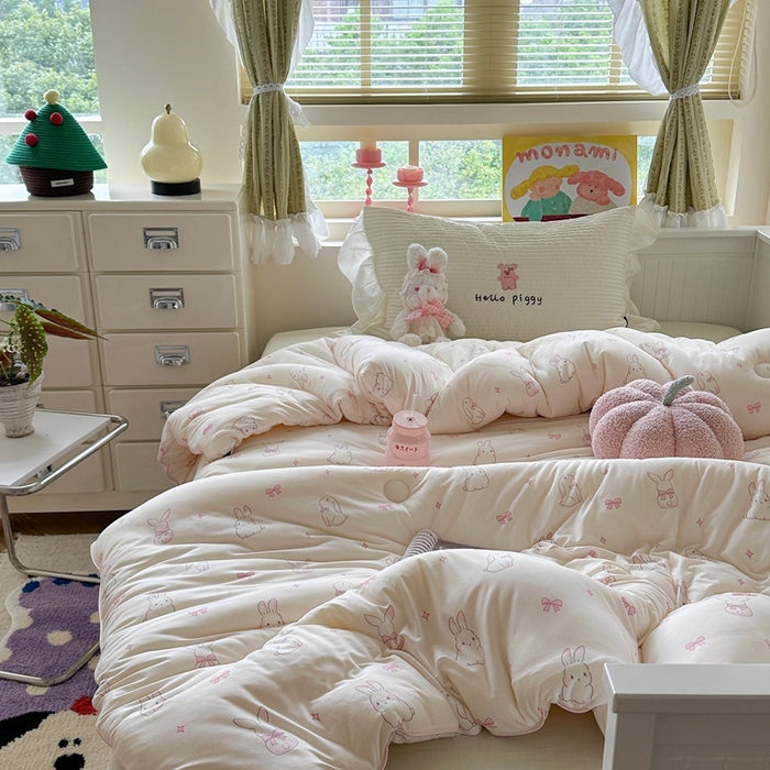 91家纺网 家纺一手货源 找家纺 暖生活 2026新款婴儿级牛奶针织棉大豆四季被冬被春秋被被子被芯小兔兔