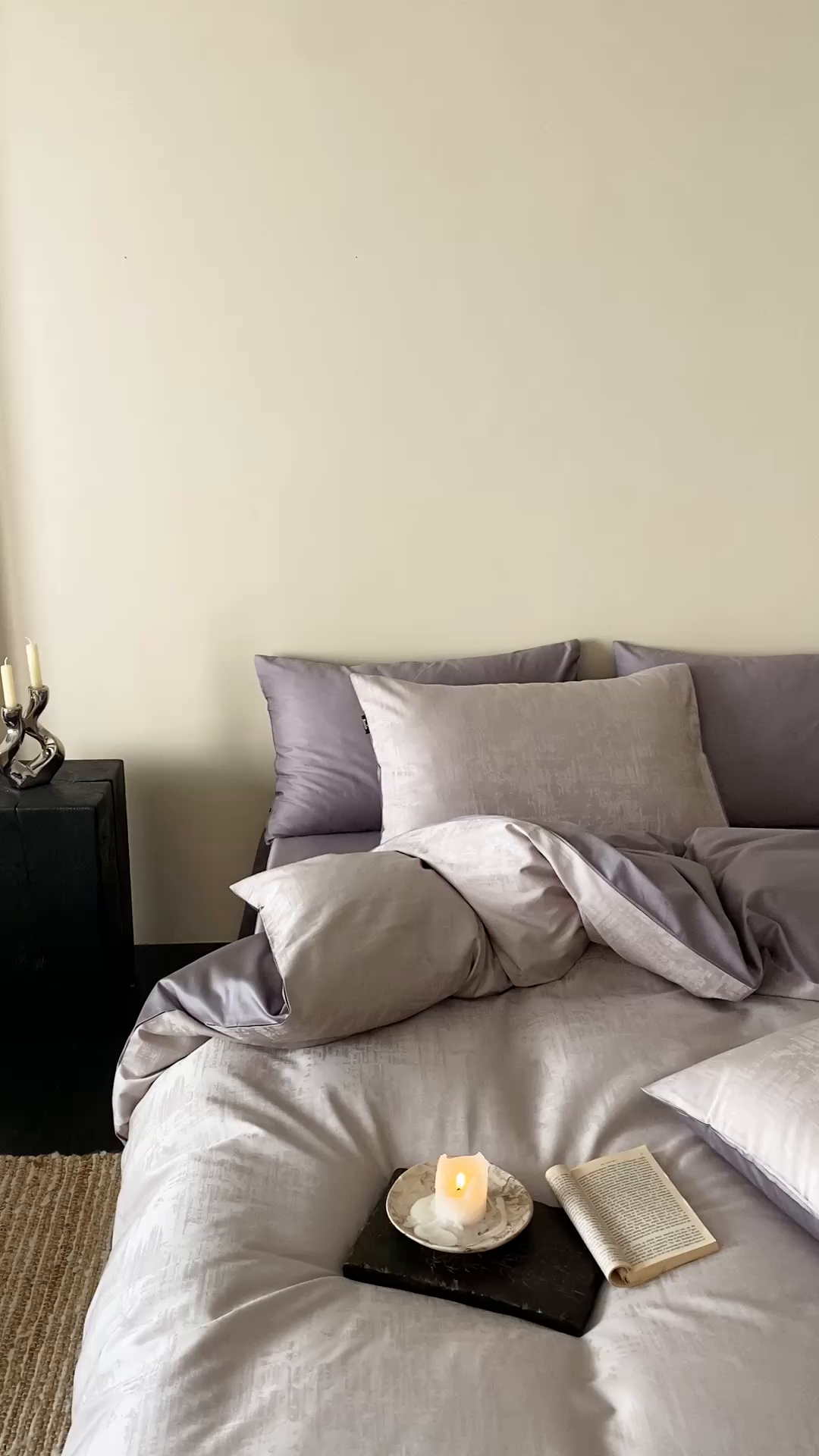 91家纺网 家纺一手货源 找家纺 玉宇阁家居 2026新款50支双股全棉纯棉贡缎大提花四件套 曼彻斯特-灰