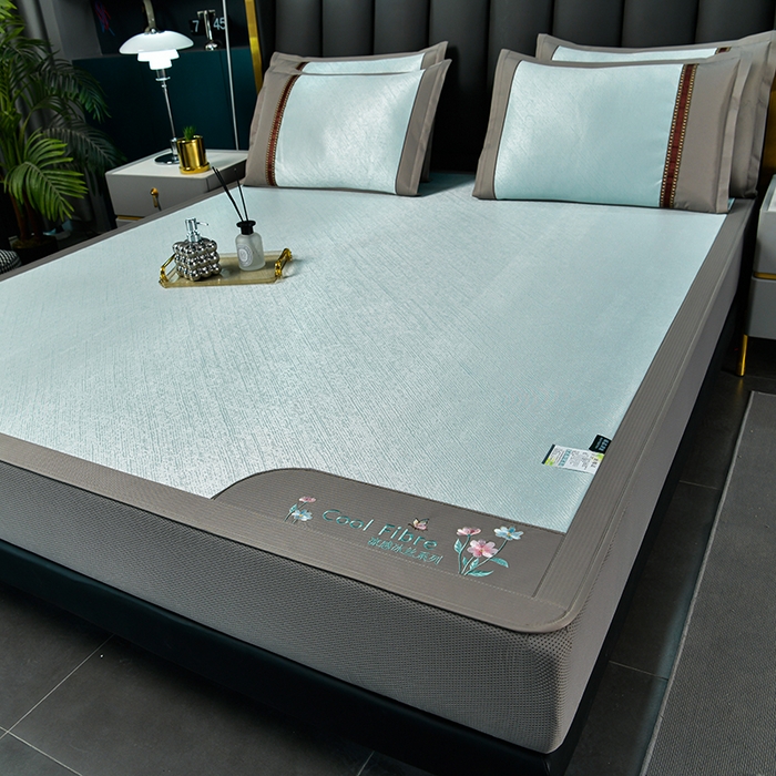 91家纺网 家纺一手货源 找家纺 小牛席业 2026新款超精密冰丝席-小斜纹系列-床笠款凉席藤席冰藤席冰丝席竹席草席空调席乳胶席豆豆席 超精密冰丝席-小斜纹系列-床笠款（绿