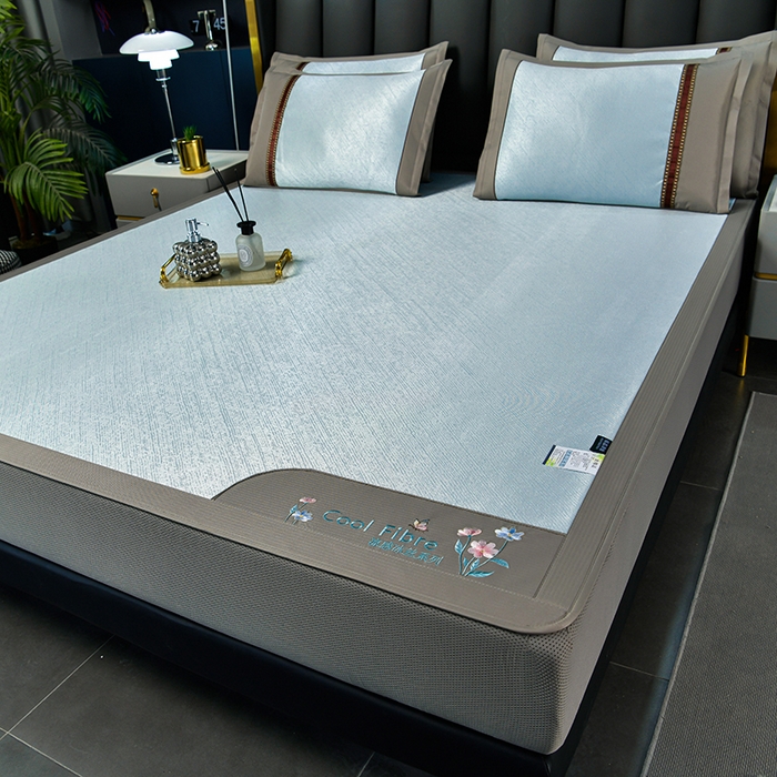 91家纺网 家纺一手货源 找家纺 小牛席业 2026新款超精密冰丝席-小斜纹系列-床笠款凉席藤席冰藤席冰丝席竹席草席空调席乳胶席豆豆席 超精密冰丝席-小斜纹系列-床笠款（蓝