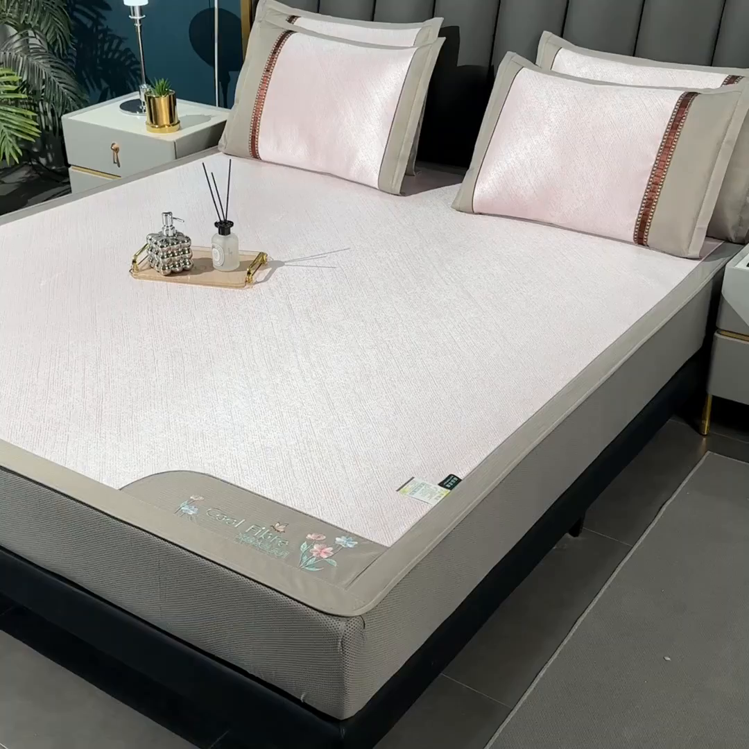 91家纺网 家纺一手货源 找家纺 （总）小牛席业 2026新款超精密冰丝席-小斜纹系列-床笠款凉席藤席冰藤席冰丝席竹席草席空调席乳胶席豆豆席