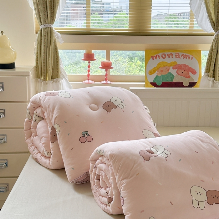 91家纺网 家纺一手货源 找家纺 暖生活 2026新款婴儿级牛奶针织棉大豆四季被冬被春秋被被子被芯好朋友