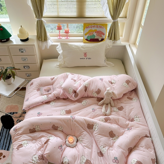 91家纺网 家纺一手货源 找家纺 暖生活 2026新款婴儿级牛奶针织棉大豆四季被冬被春秋被被子被芯好朋友