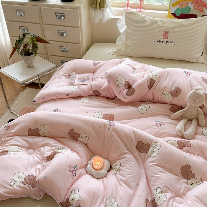 91家纺网 家纺一手货源 找家纺 暖生活 2026新款婴儿级牛奶针织棉大豆四季被冬被春秋被被子被芯好朋友