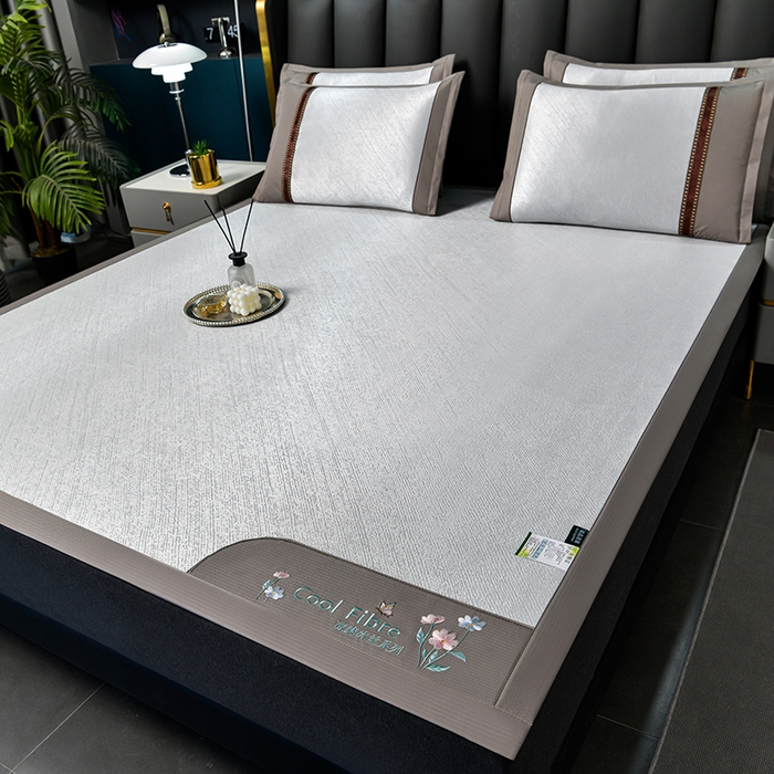 小牛席业 2026新款超精密冰丝席-小斜纹系列凉席藤席冰藤席冰丝席竹席草席空调席乳胶席豆豆席 超精密冰丝席-小斜纹（灰色）