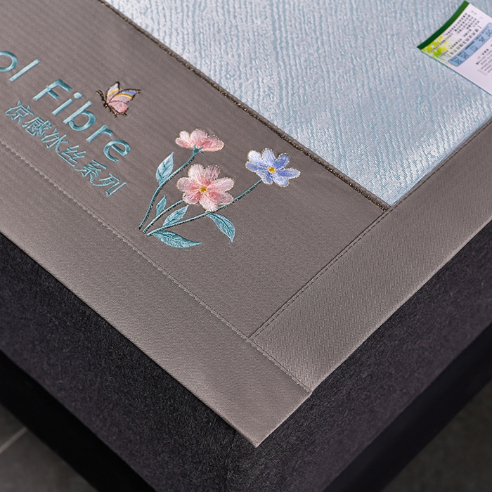 91家纺网 家纺一手货源 找家纺 小牛席业 2026新款超精密冰丝席-小斜纹系列凉席藤席冰藤席冰丝席竹席草席空调席乳胶席豆豆席 超精密冰丝席-小斜纹（蓝色）