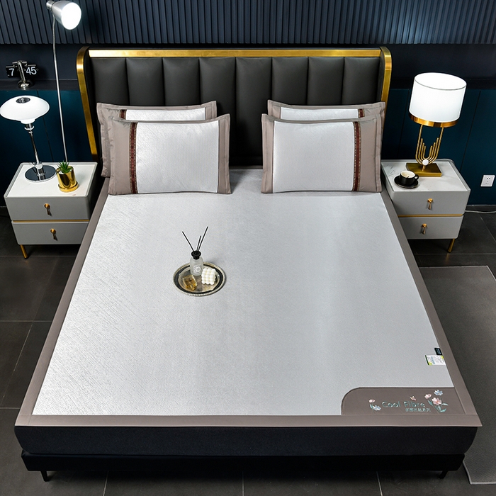 91家纺网 家纺一手货源 找家纺 小牛席业 2026新款超精密冰丝席-小斜纹系列凉席藤席冰藤席冰丝席竹席草席空调席乳胶席豆豆席 超精密冰丝席-小斜纹（灰色）