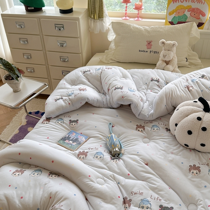 91家纺网 家纺一手货源 找家纺 暖生活 2026新款婴儿级牛奶针织棉大豆四季被冬被春秋被被子被芯哪吒