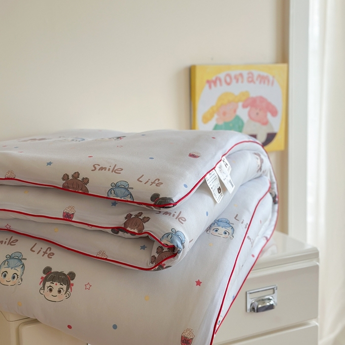 91家纺网 家纺一手货源 找家纺 暖生活 2026新款婴儿级牛奶针织棉大豆四季被冬被春秋被被子被芯哪吒