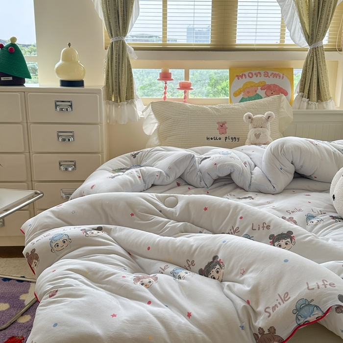 91家纺网 家纺一手货源 找家纺 暖生活 2026新款婴儿级牛奶针织棉大豆四季被冬被春秋被被子被芯哪吒